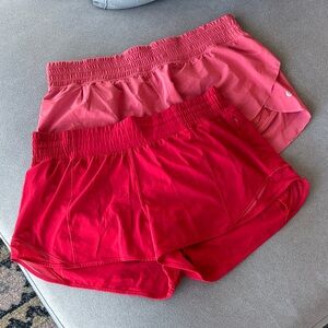 Lululemon Athletica Red Athletic Shorts (2 sets)